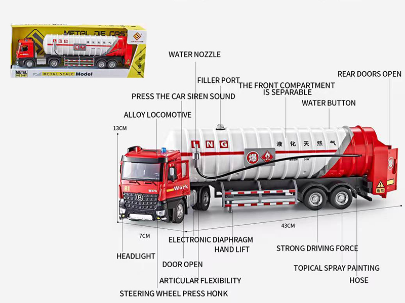 Extended Version Multifunctional Friction Alloy Gas Tank Truck Model