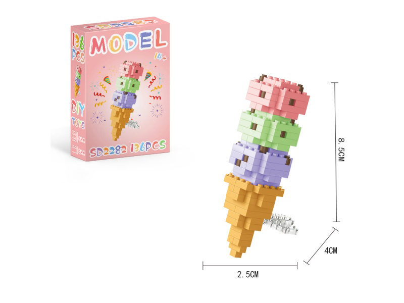 Food Series - 136 PCS Of Ice Cream Building Blocks