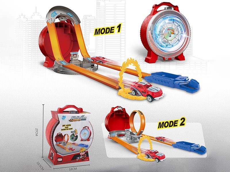 Alloy Car Track Hand-Held Storage Wheel Toy (Wheel With Lights, With 1 Car)