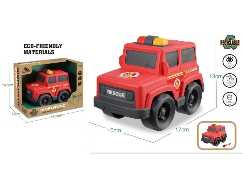 Wheat Straw Material - Cartoon Fire Engine
