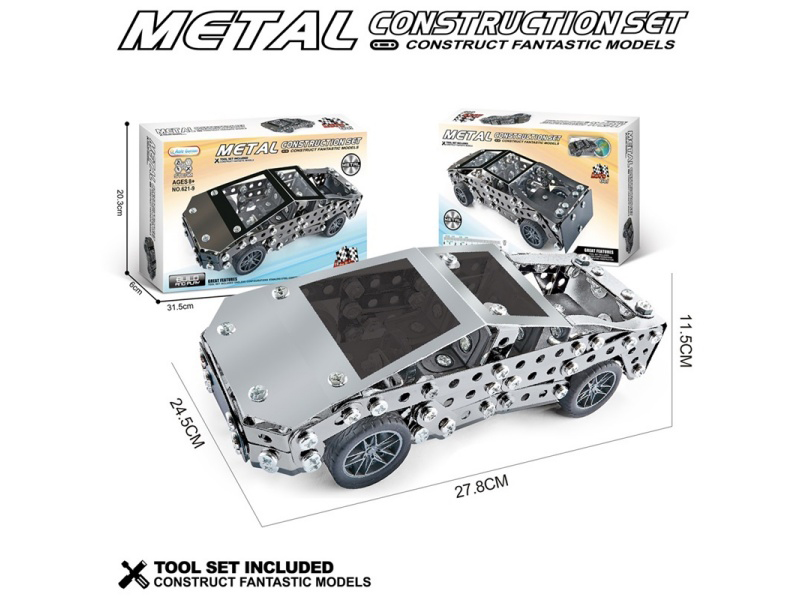 Diy Metal Building Block Racing Car 370 Pieces