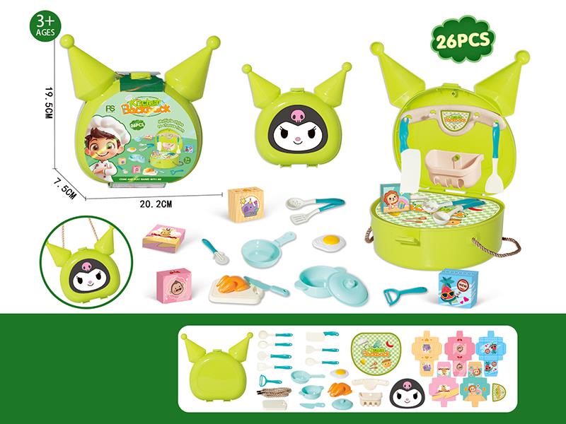 Kuromi Kitchen Backpack Play House Toys 26pcs