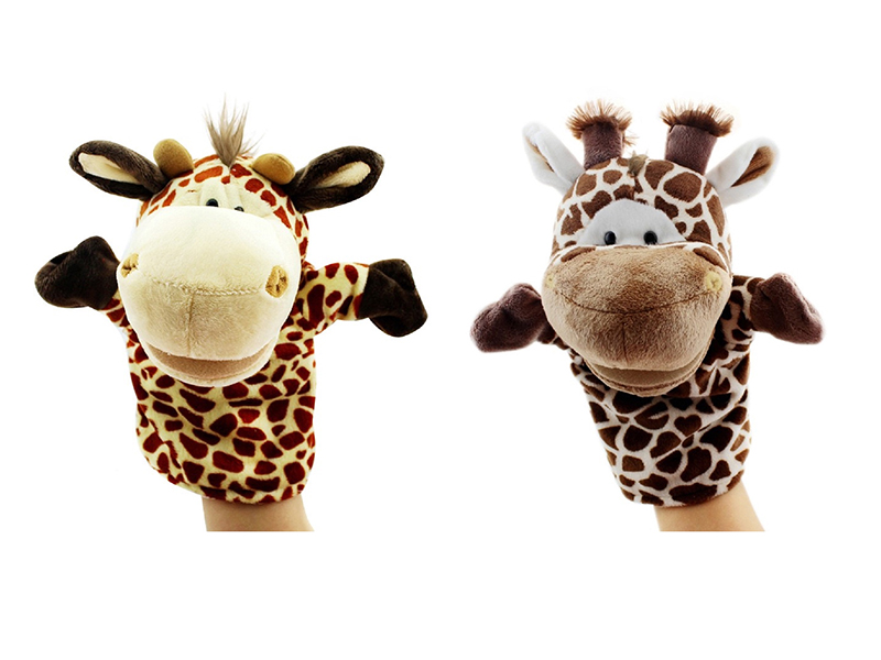 Giraffe Cartoon Animal Hand Puppet Plush Doll
