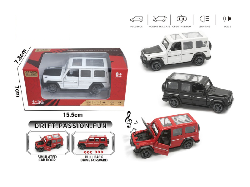 1; A 36-Element Alloy Car Model Of Mercedes-Benz G63 With Mixed Colors Of Lights And Music