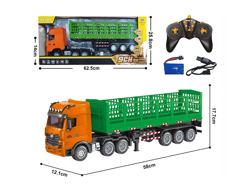 1:18 9-Channel Semi-Alloy Remote-Control Fence Cargo Truck
