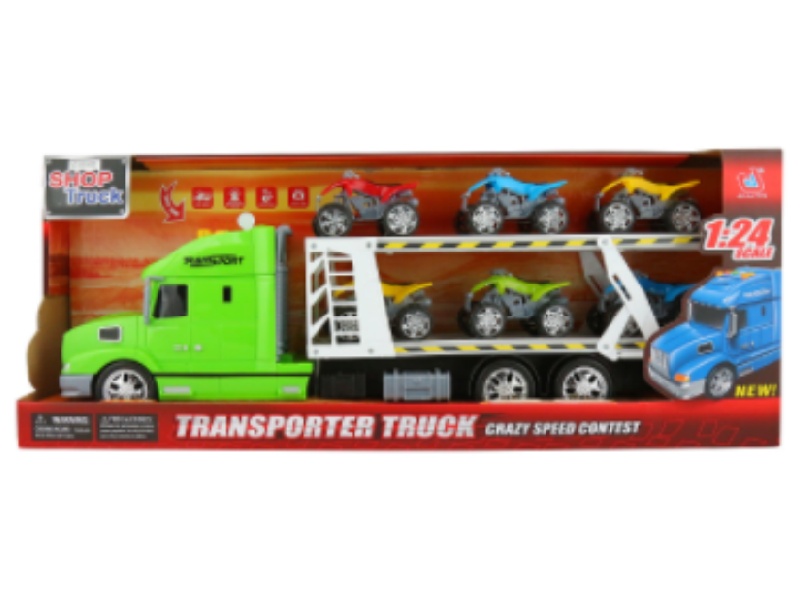 1:12 Early Education Lighting And Sound Inertial Transport Vehicle (Carrying 6 Beach Motorcycles)