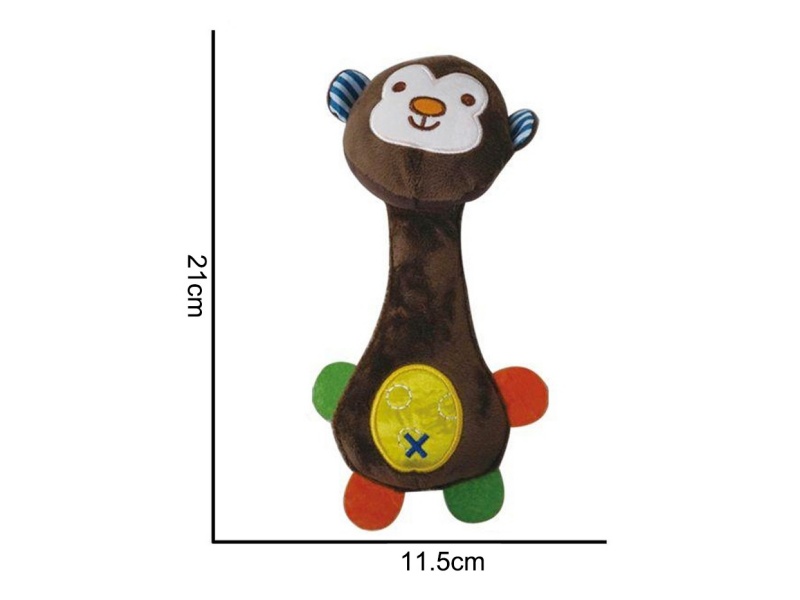 The Plush Monkey Is Holding A Bb Stick