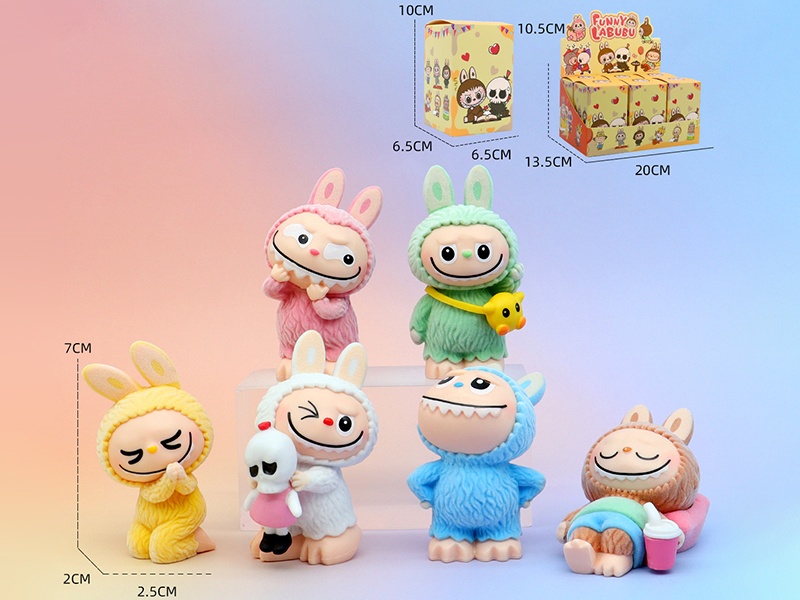 Flocking Labubu Doll Blind Box