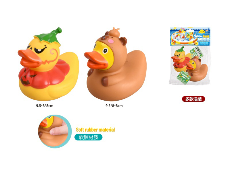 2-Piece Set Of Pumpkin Duck And Capybara Duck