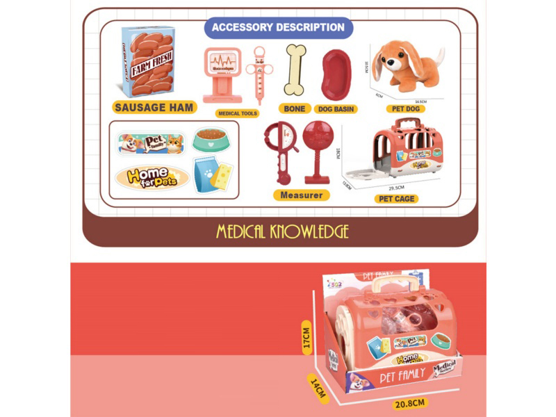 Pet Cage With Plush Dog