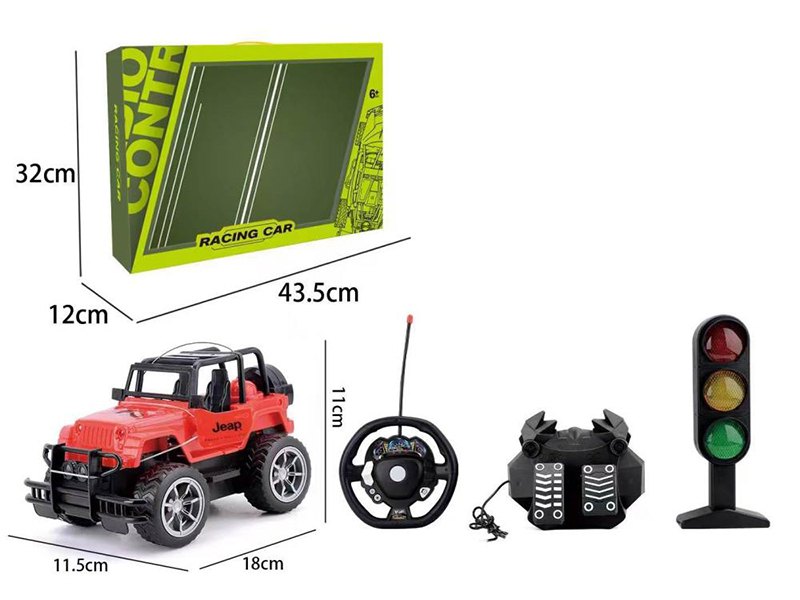 27Hz 1:20 4CH Gravity Sensing Steering Wheel Pedal Remote Control Jeep With Flash Light