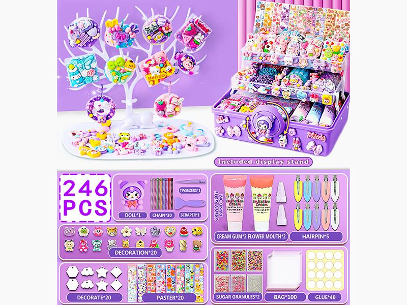 DIY Cream Glue Adhesive Sticker Decorations Set 246PCS