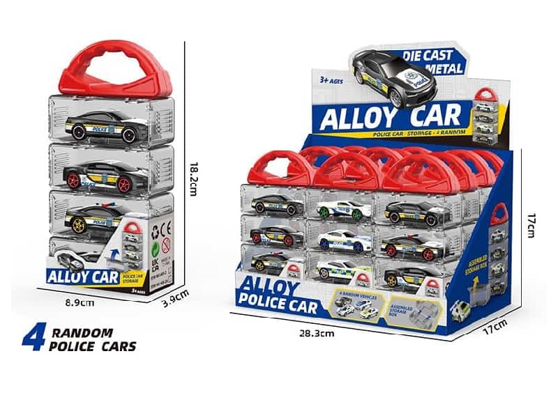 1:64 Slide Alloy Police Cars 4pcs(12PCS)