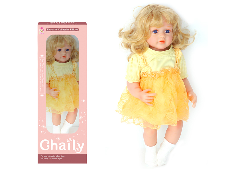 55CM Soft Glue Reborn Baby Doll(Machine Hair Transplant)With Diaper, Birth Card