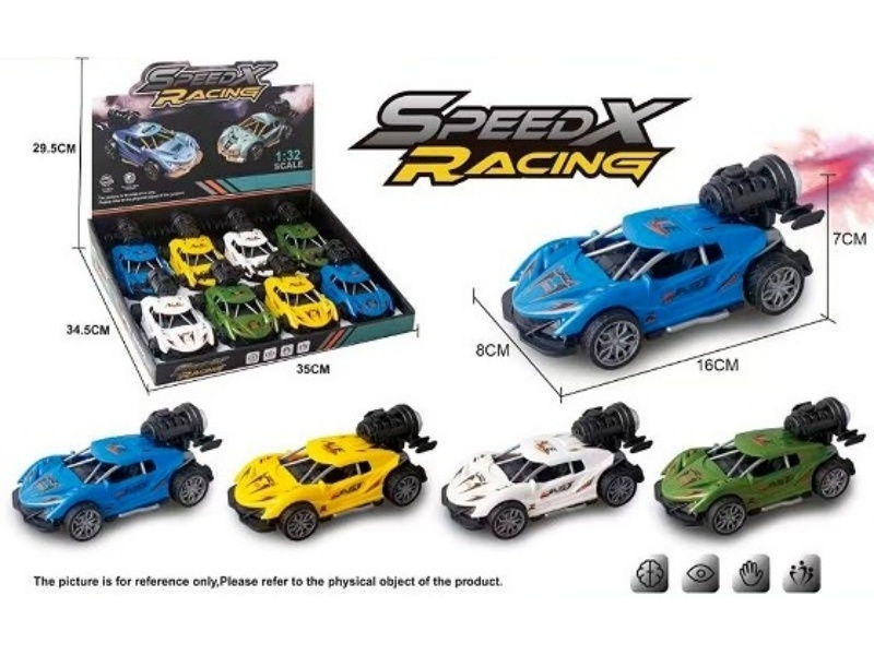 Pull Back Sports Cars With Spray(8PCS)