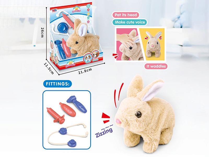 Electric Plush Rabbit Doctor Toy
