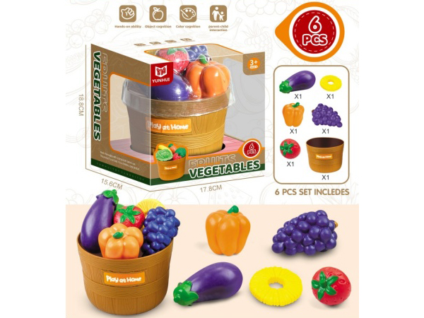 Wooden Barrel Fruit And Vegetable Set