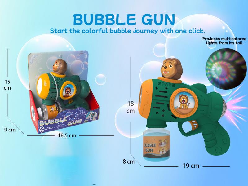 Lion Multi-Hole Automatic Bubble Gun (With Light) Tail Projection Light
