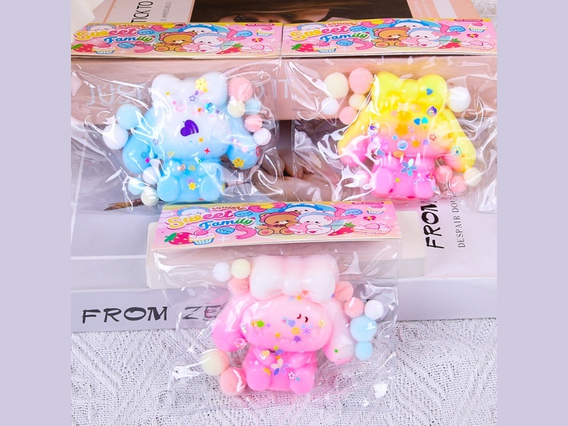 Jelly Kneading Fun Mixed With Colorful Large Sanrio Big-Eared Dogs - Bow Sequins + Hairballs + Clips