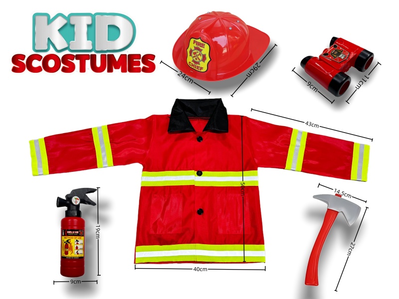 Diy Clothing Role-Playing Fire Suit 4-Piece Set (Thickened Style)