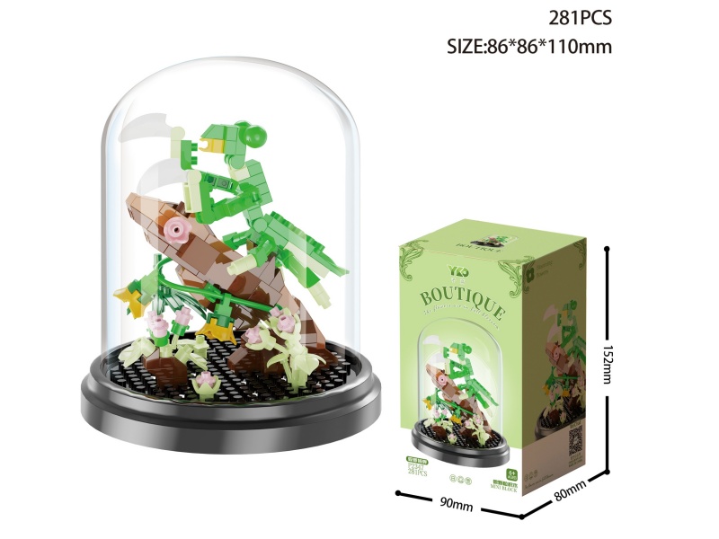 The Mantis Stalking The Cicada Building Blocks(With Transparent Cover + Black Base)281pcs
