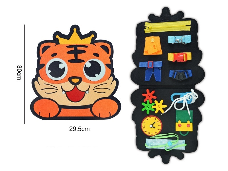 Montessori Early Education And Intelligence For Children - Felt Learning Book - Single-Page Yellow Lion