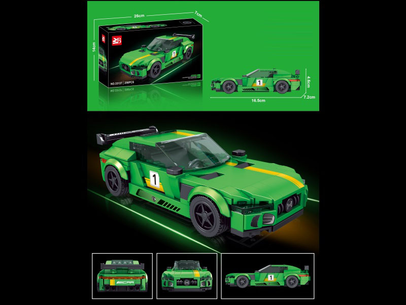Building Blocks: 254 Pieces Mercedes-Benz Amg-Gtr