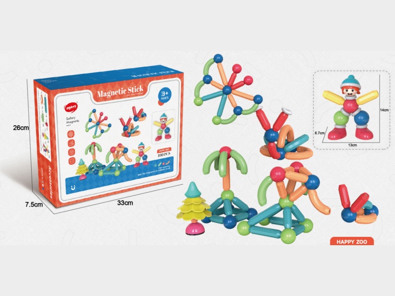 100Pcs Strong Magnetic Christmas Edition Magnetic Rods