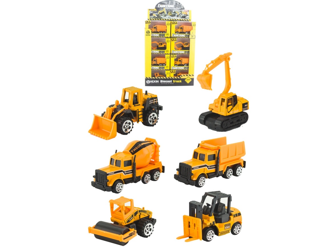 Alloy Sliding Engineering Car 24Pcs