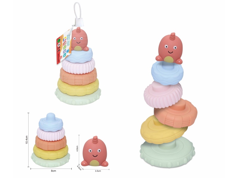 Soft Plastic Sea Animal Stacking Toy 6pcs