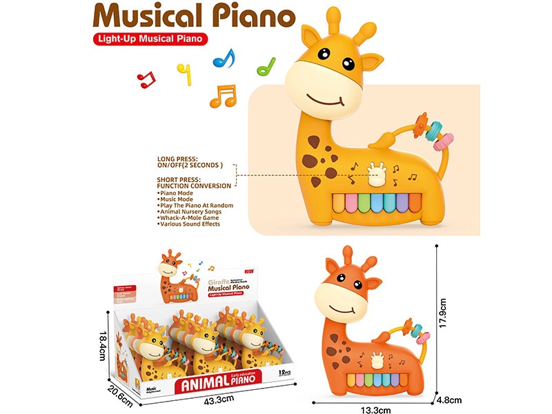 Long-Necked Deer Music Electronic Organ (12 Pieces)