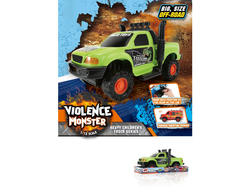1:12 Hot Wheels Dinosaur Pickup Truck Inertia Vehicle