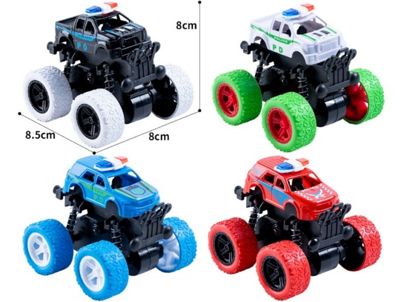 Real Color Of The Friction Stunt Four-Wheel Drive Police Car