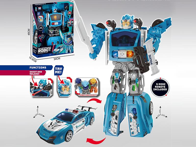 Transformable Police Car Robot(With 5 Small Robot)