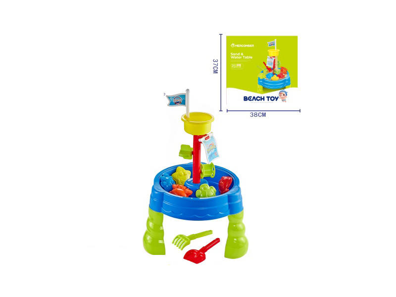 A Set Of 19-Piece Beach Round Tables