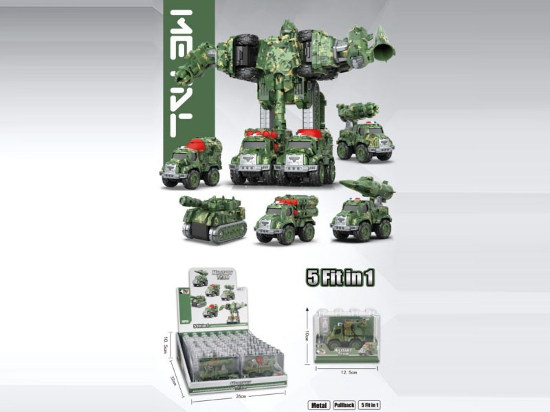 Alloy Military Team Five-In-One Robot (10Pcs)