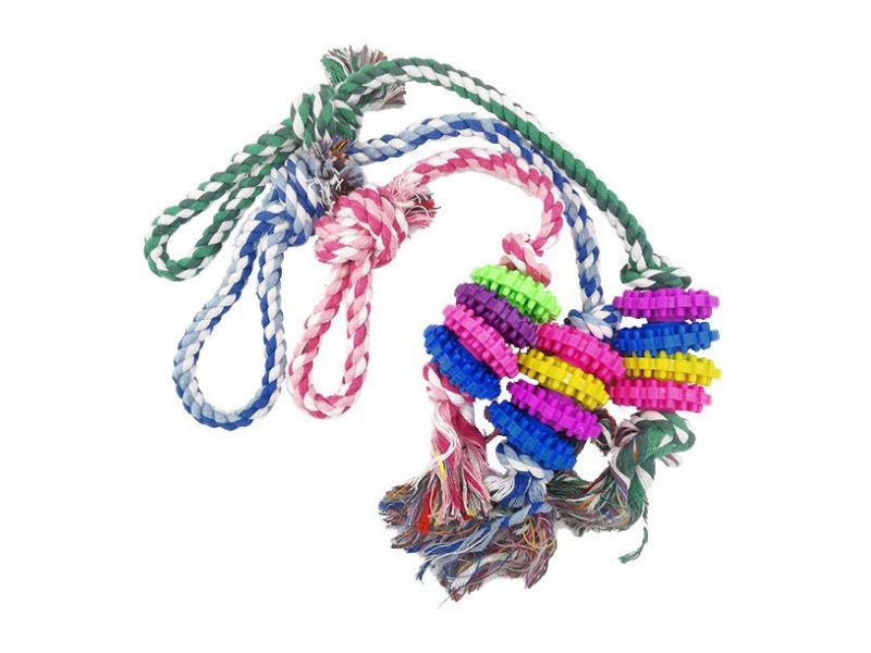 Single-Rope Four-Ring Pet Toy