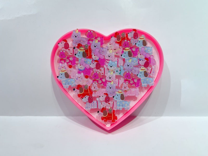 36 Heart-Shaped Peach Box Ring Puppies