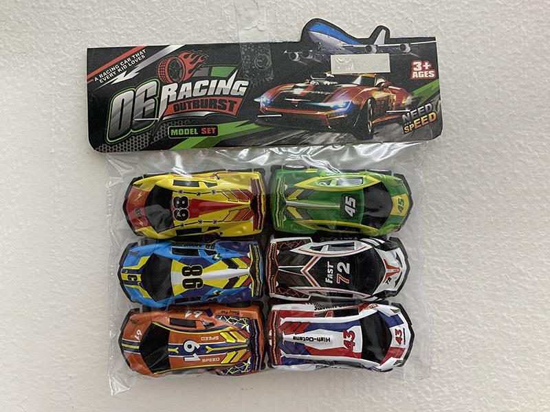 Pull Back Alloy Racing Cars 6pcs