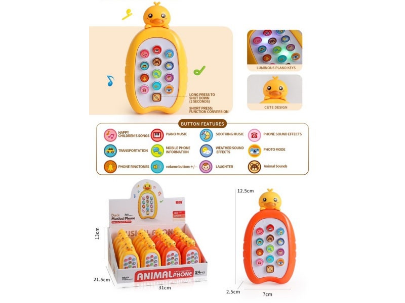 Little Duck Early Education Music Mobile Phone (24Pcs)