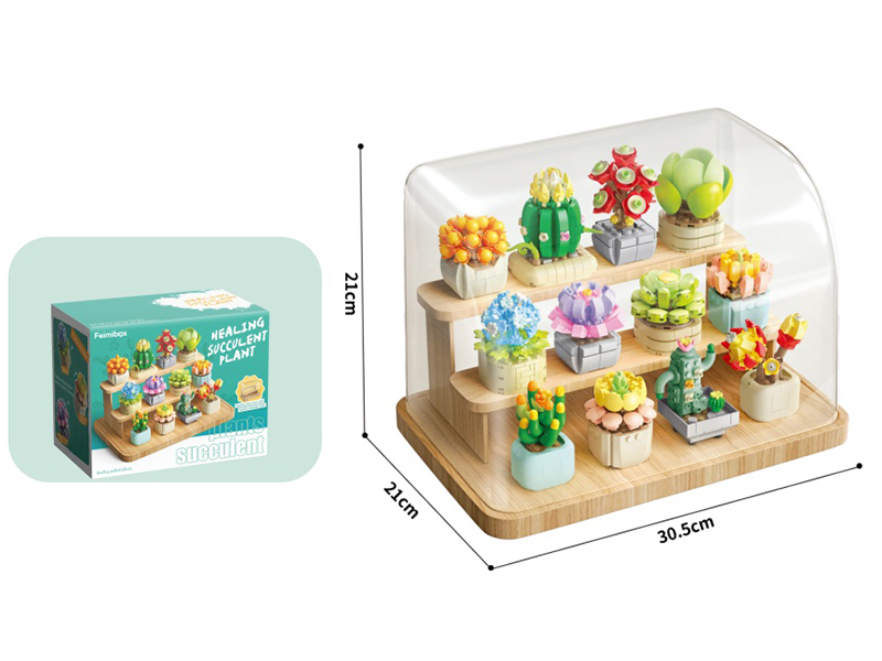 1051pcs Cure Succulent Building Blocks