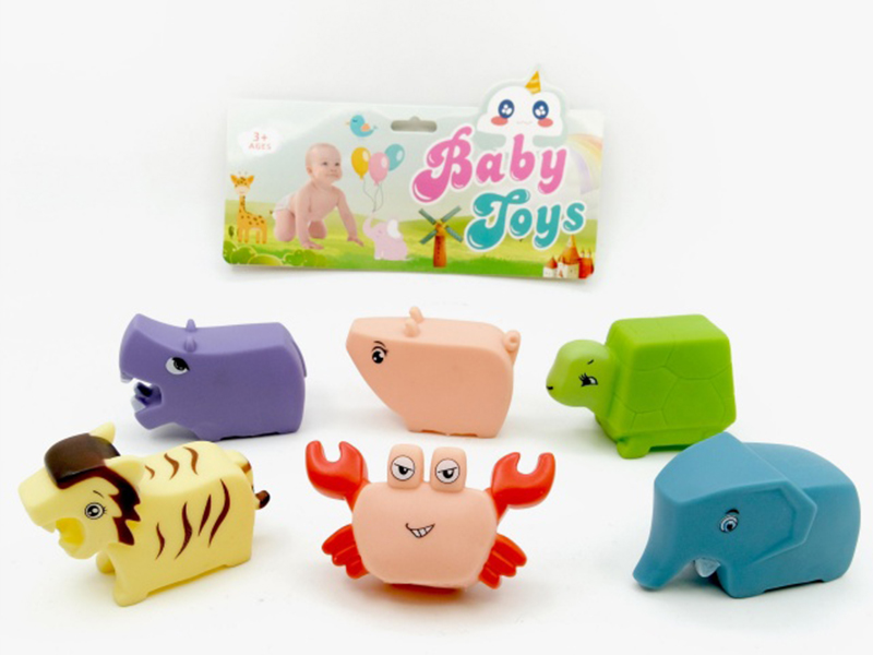 Vinyl Square Animal Set With Bb Whistle