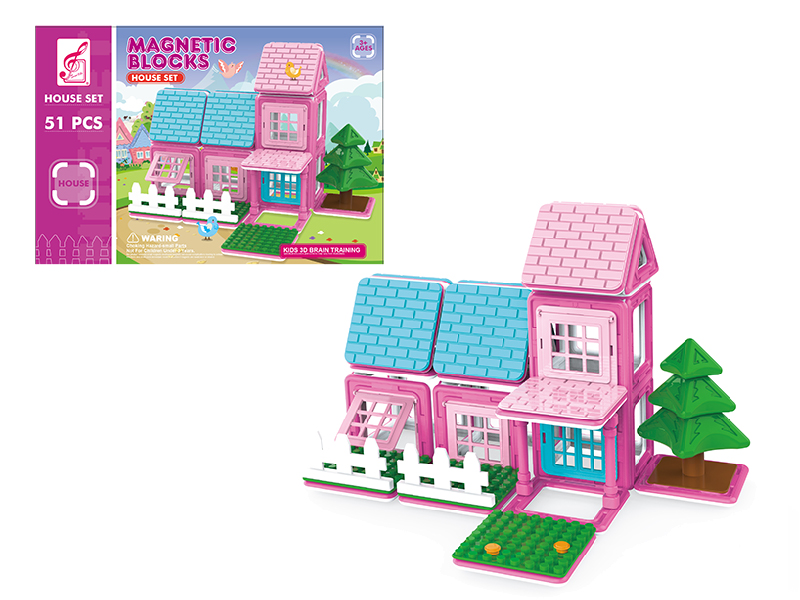 Girl Series House Magnetic Building Blocks 51pcs
