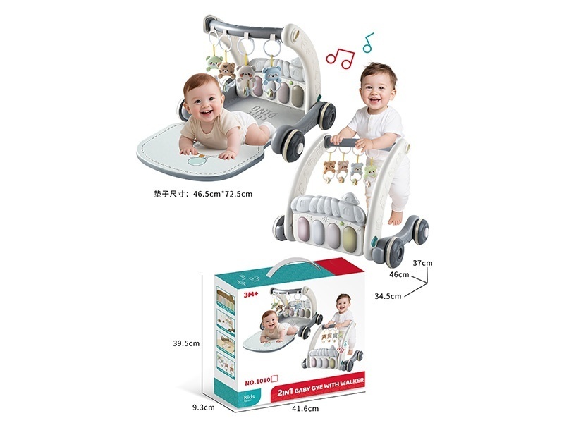 A 2-In-1 Grey Fitness Frame And Baby Walker