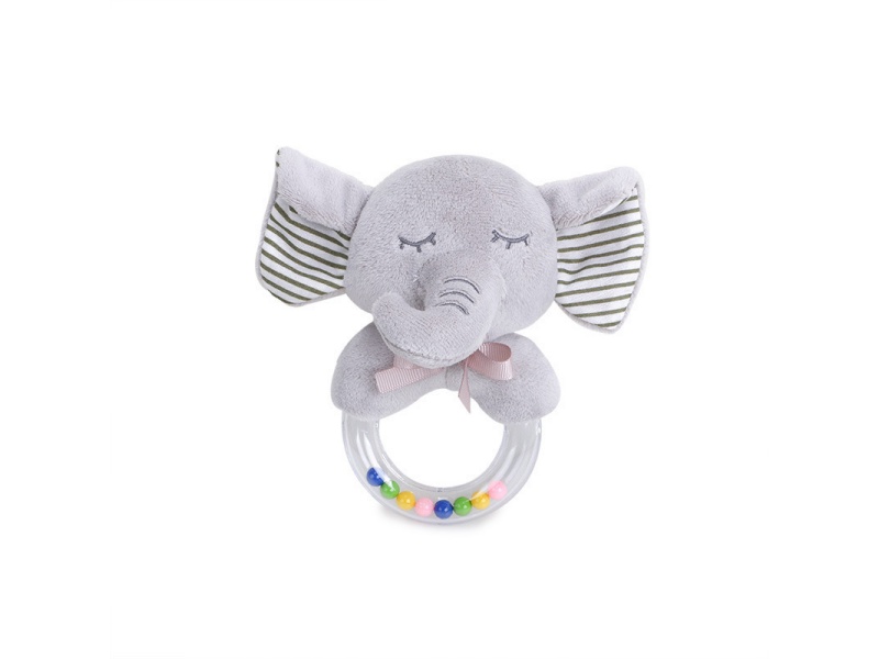 Baby Comfort Grey Elephant Plush Hand-Cranked Ring