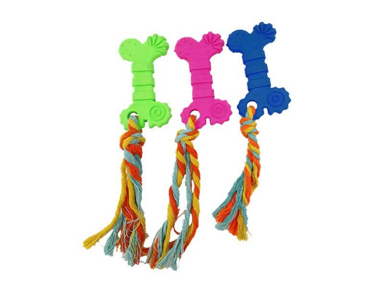 A Pet Toy With Small Bones At The Four Corners And A Rope