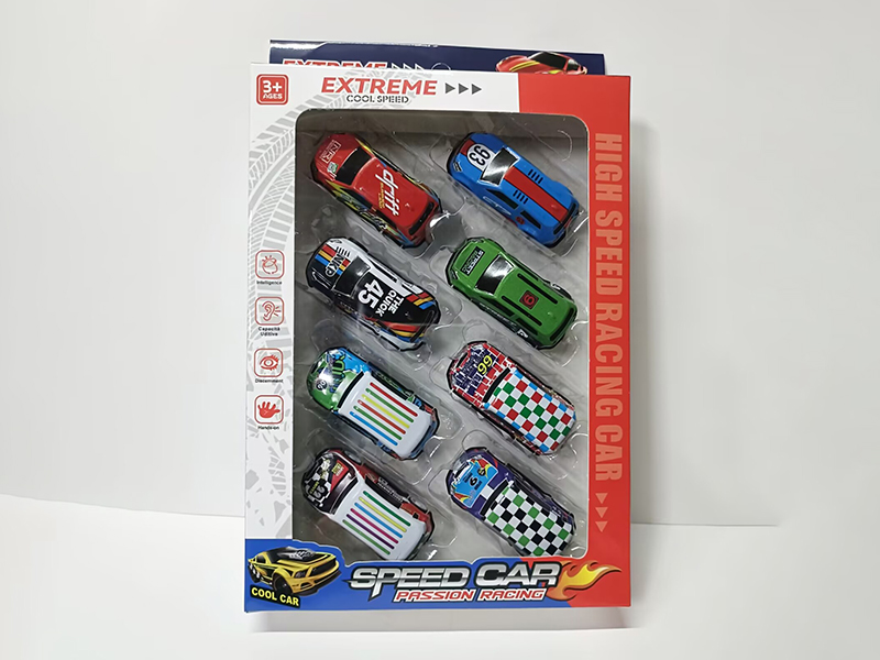 8pcs Pull Back Iron Cars