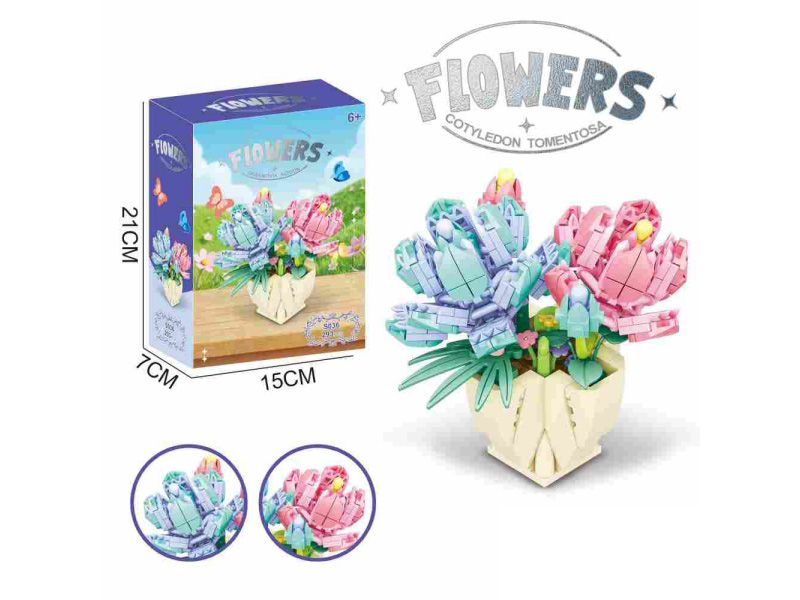 Be@Brick Boy Potted Plants 293Pcs- Flower Series