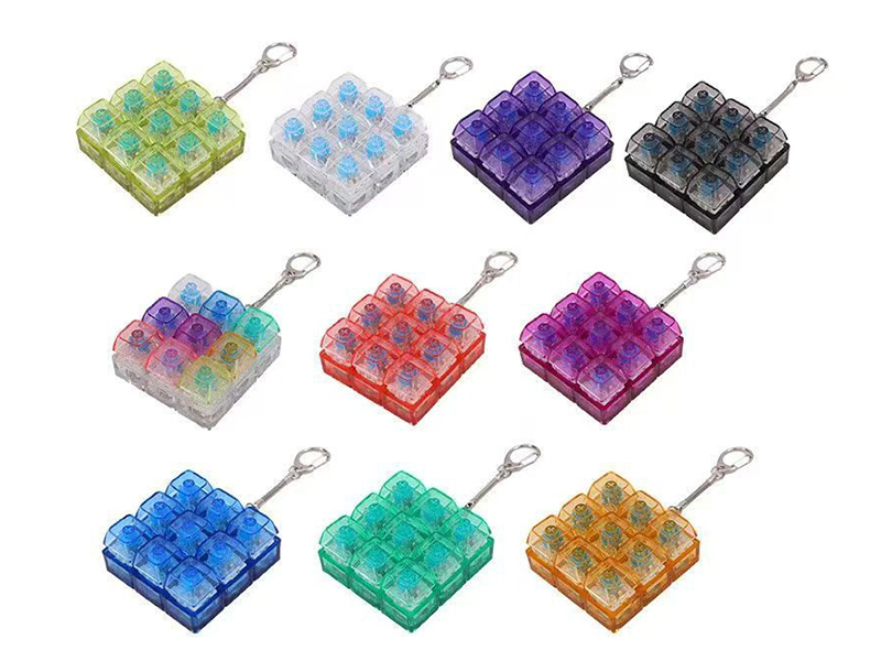 9-Key (PC Keycap) Keyboard Keychain - With Light