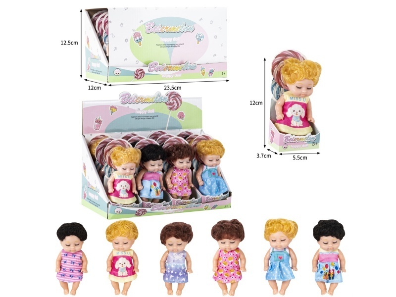 4-Inch Solid Sleeping Dolls (12-Piece Set)